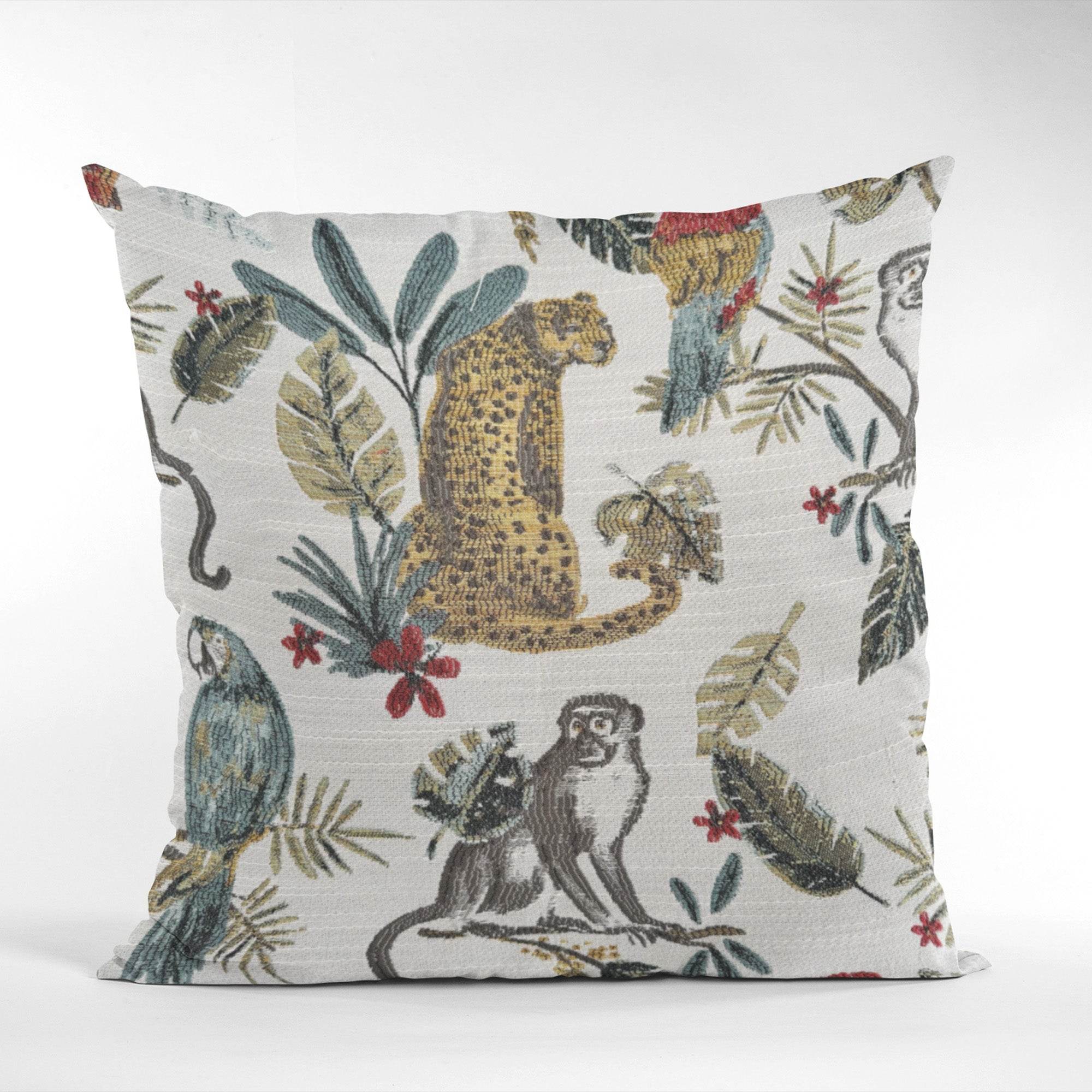 Plutus Multi-Color Jungle Animal Luxury Throw Pillow-1