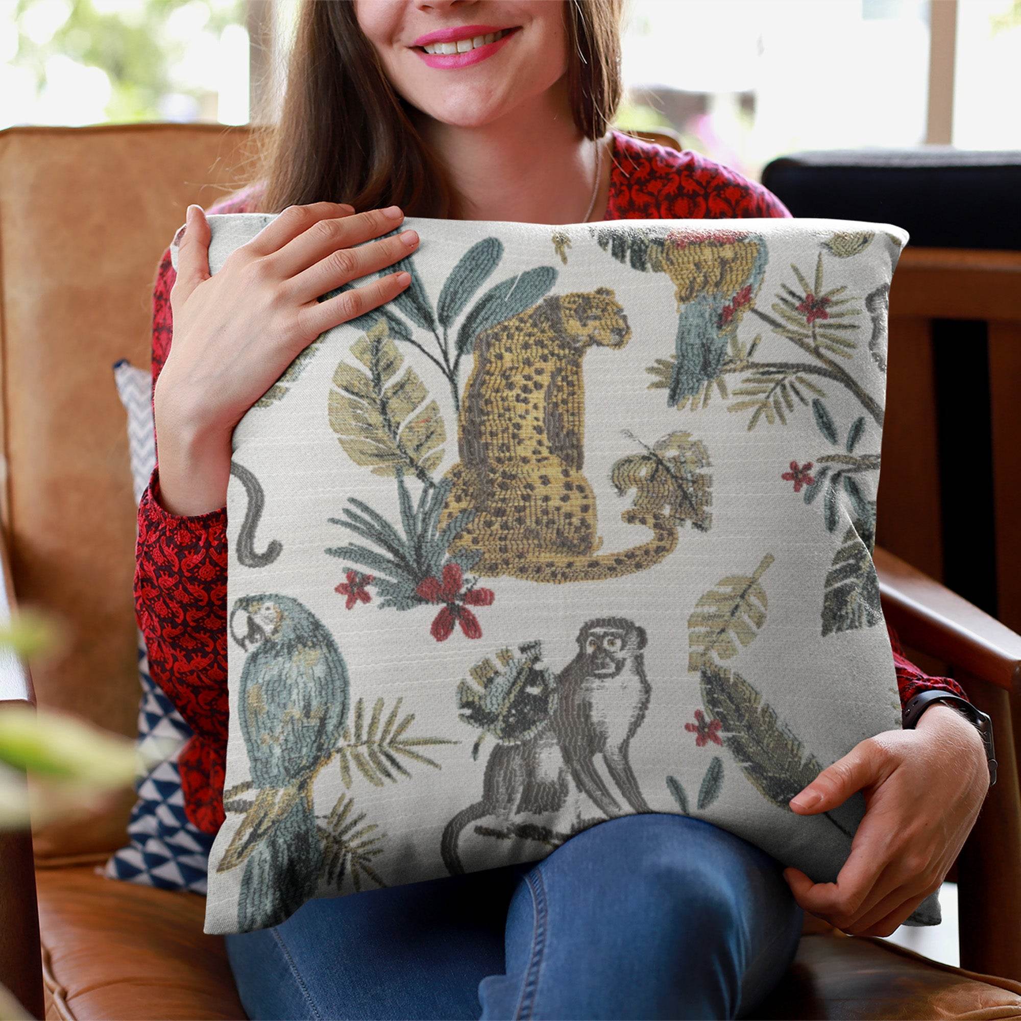 Plutus Multi-Color Jungle Animal Luxury Throw Pillow-3