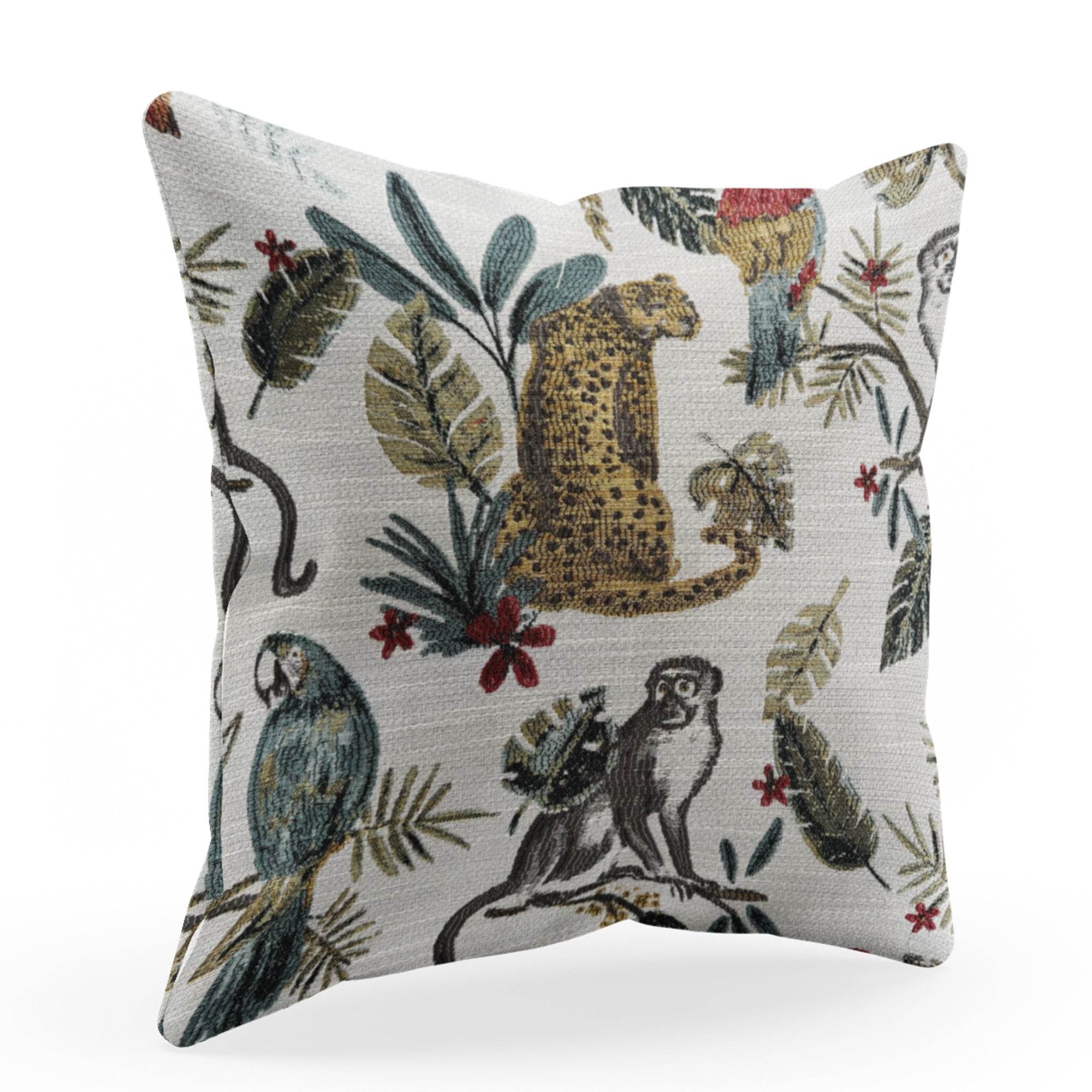 Plutus Multi-Color Jungle Animal Luxury Throw Pillow-0