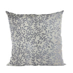Plutus Grey Silver Whispering Vines Floral Luxury Throw Pillow-1