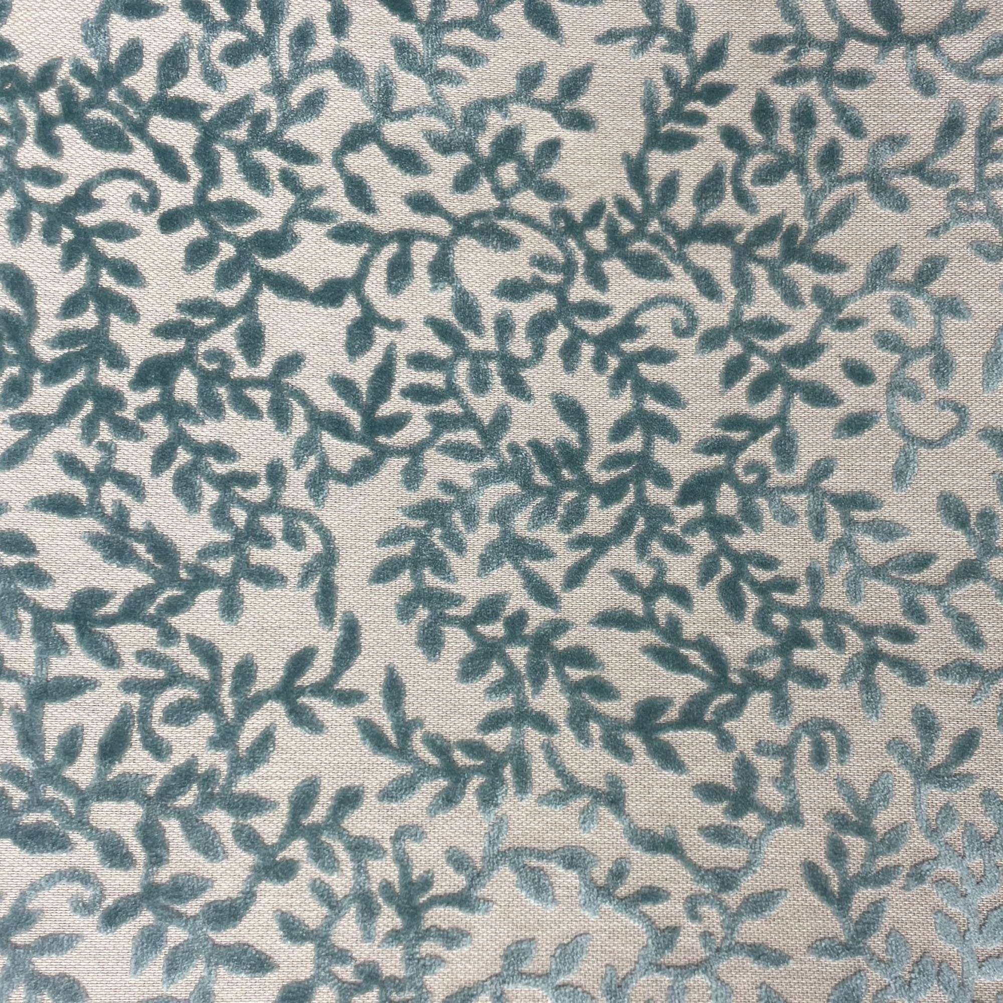 Plutus Teal Whispering Vines Floral Luxury Throw Pillow-3