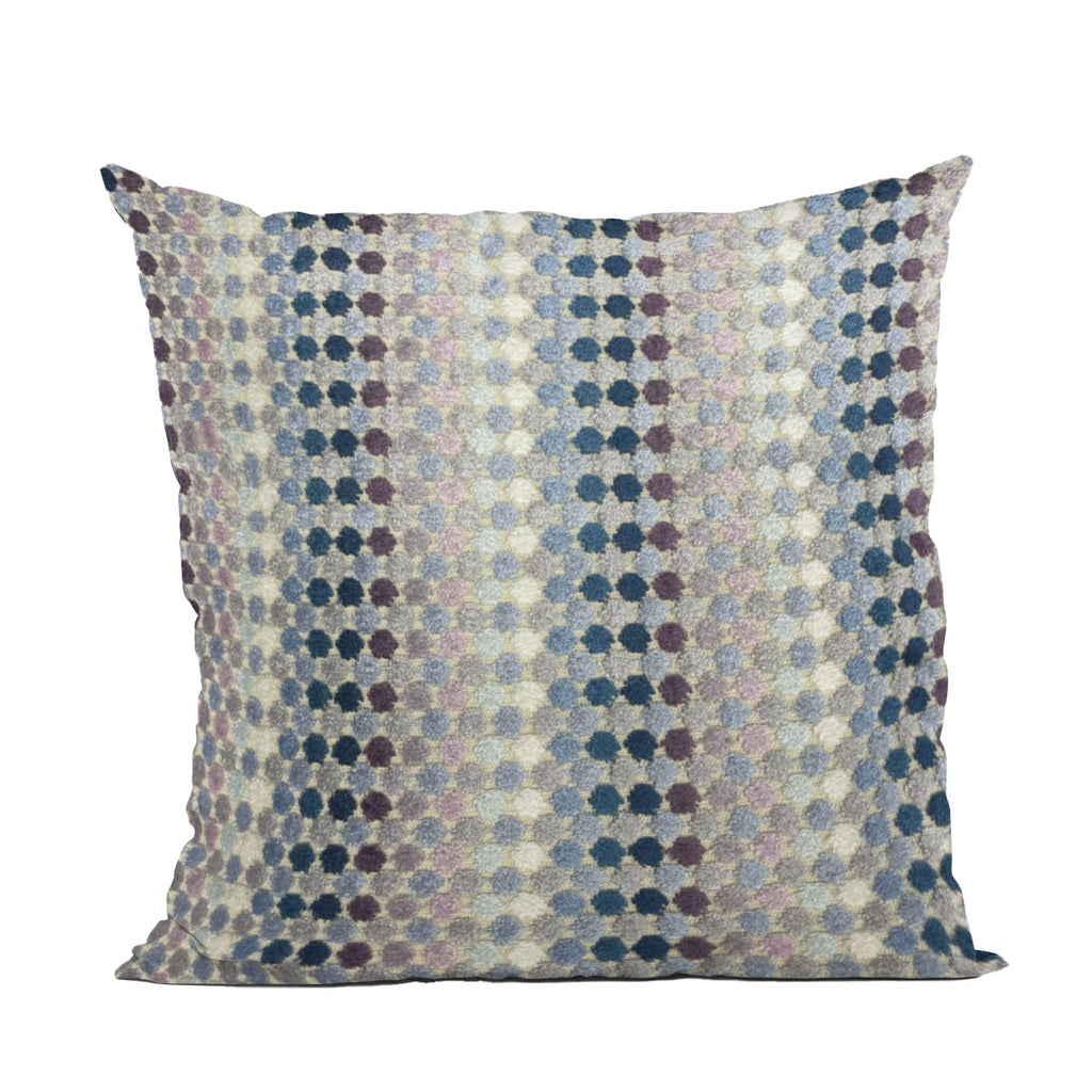 Plutus Grand Manor Stripe Gray Blue Purple Velvet Luxury Throw Pillow