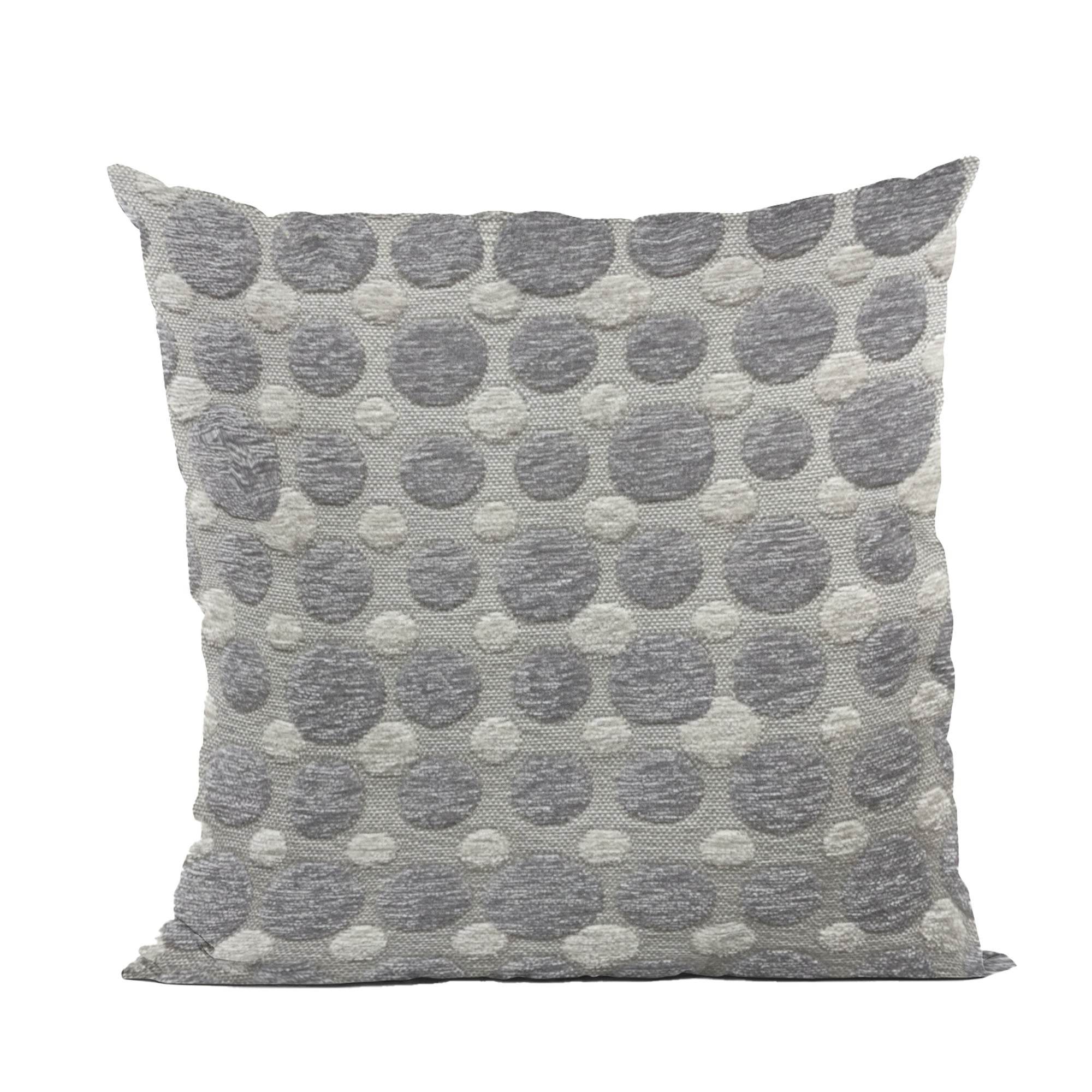 Plutus Majestic Orb Circle Gray Velvet Luxury Throw Pillow