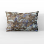 Plutus Weathered Texture iKat Brown Blue Velvet Luxury Throw Pillow-2
