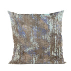 Plutus Weathered Texture iKat Brown Blue Velvet Luxury Throw Pillow-0
