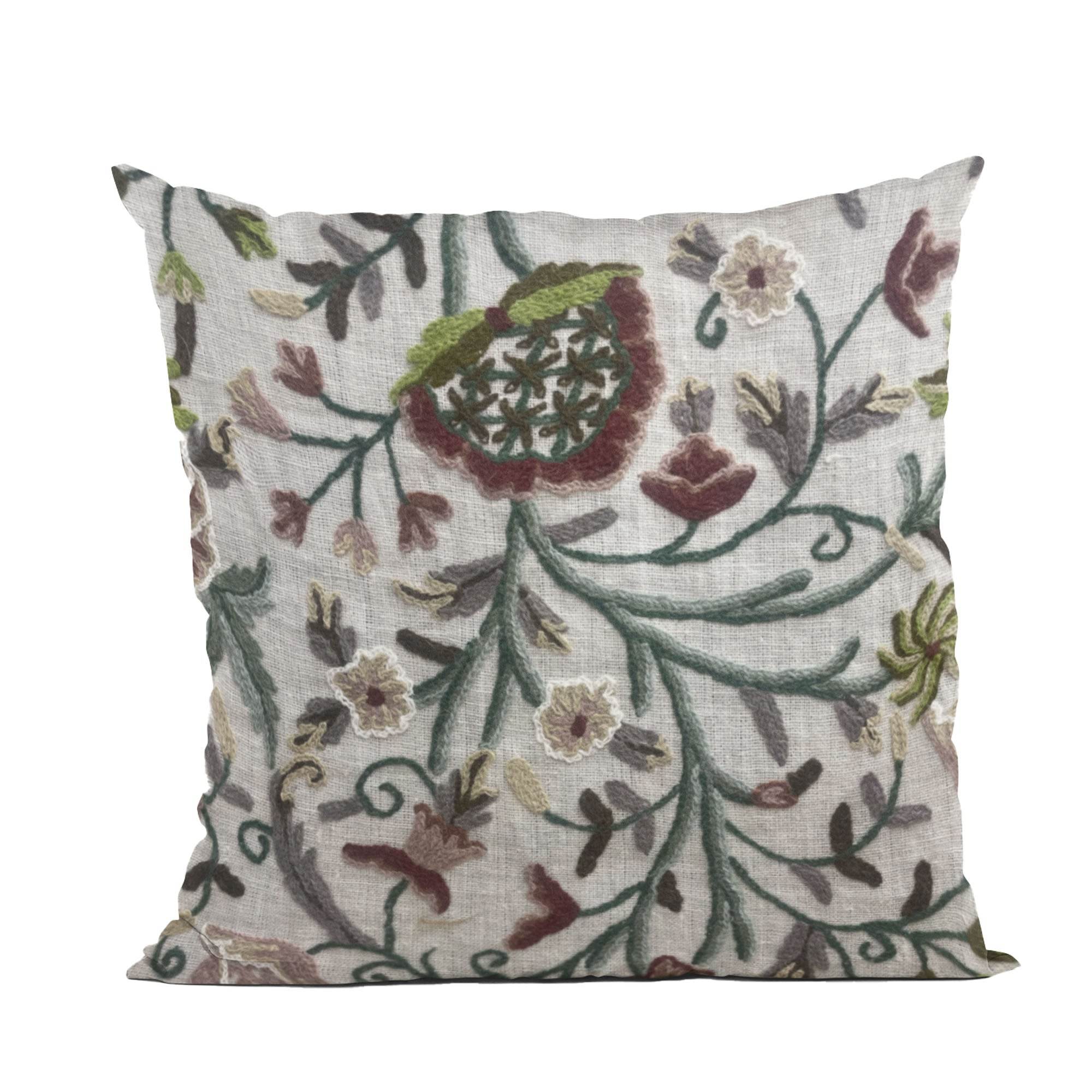 Plutus Whispering Thicket Floral Multicolor Luxury Throw Pillow-0