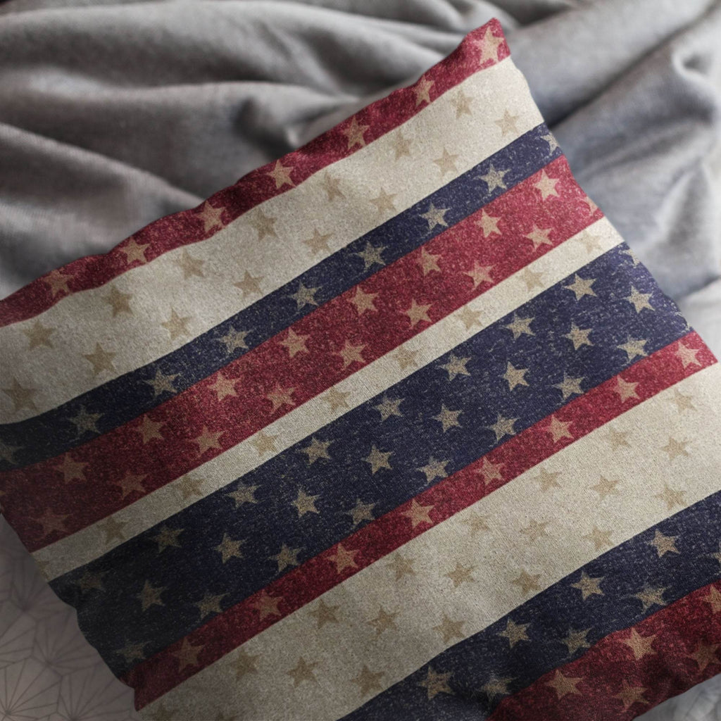 Plutus Stars and Stripes Handmade USA Flag Pillow-1