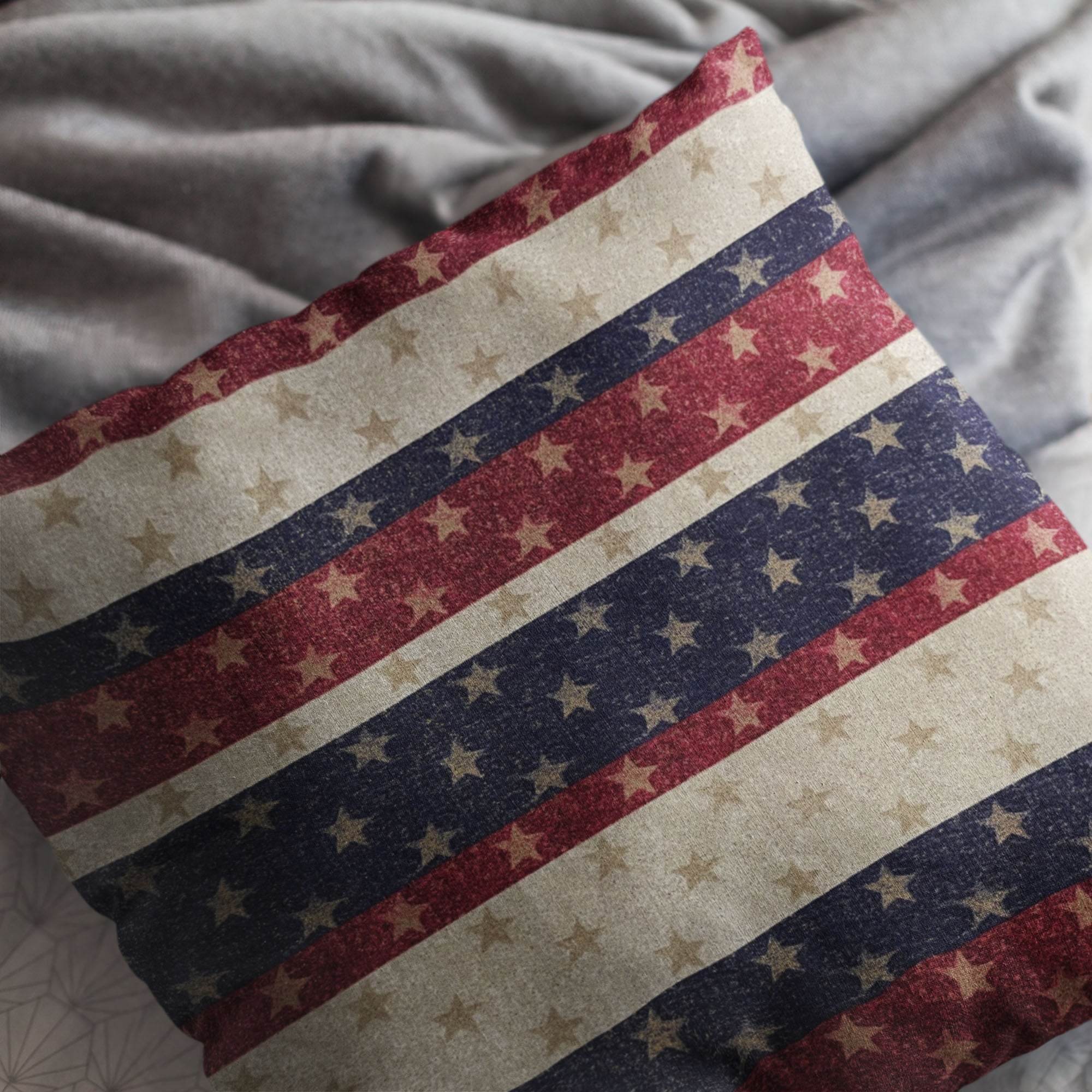 Plutus Stars and Stripes Handmade USA Flag Pillow-1