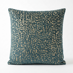 Dusky Gem Blue and Silver Luxury Throw Pillow