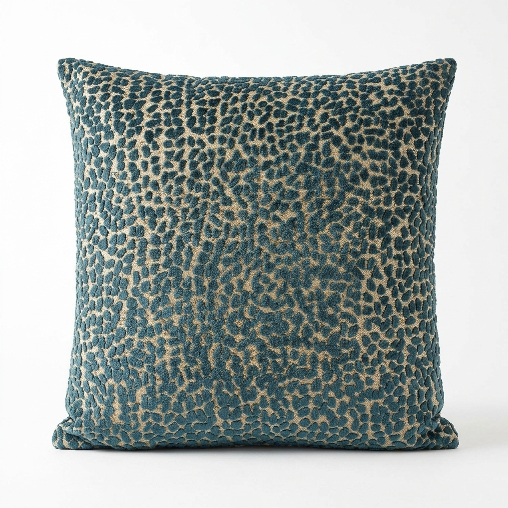 Dusky Gem Blue and Silver Luxury Throw Pillow