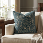 Dusky Gem Blue and Silver Luxury Throw Pillow