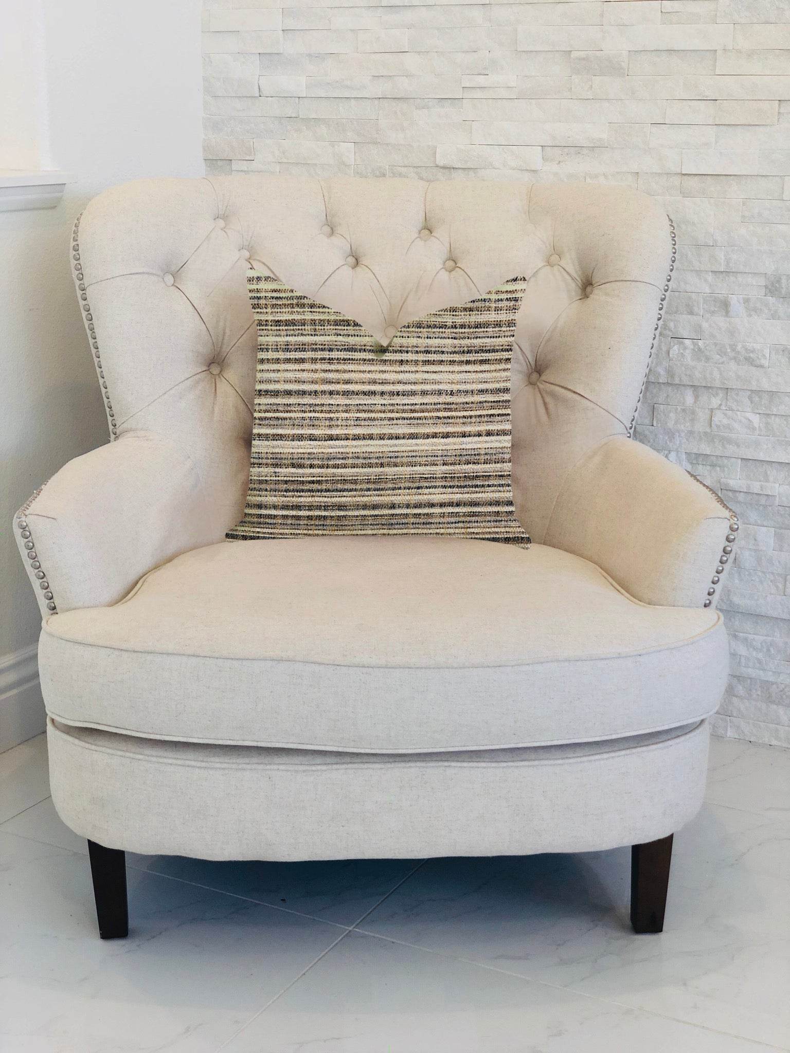 Skyway Lines Luxury Brown-Beige Multi Tones Throw Pillow-1