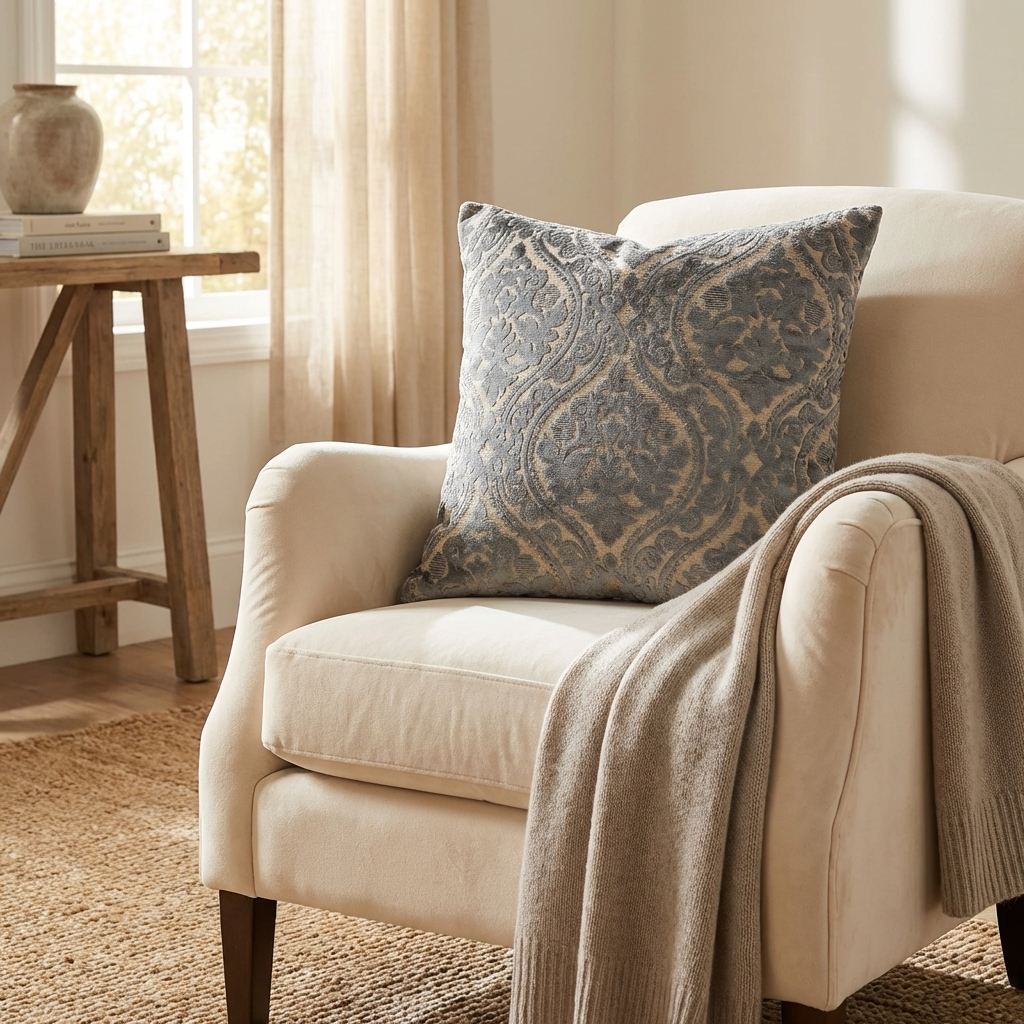 Tulip Zen Green Taupe Luxury Throw Pillow-2