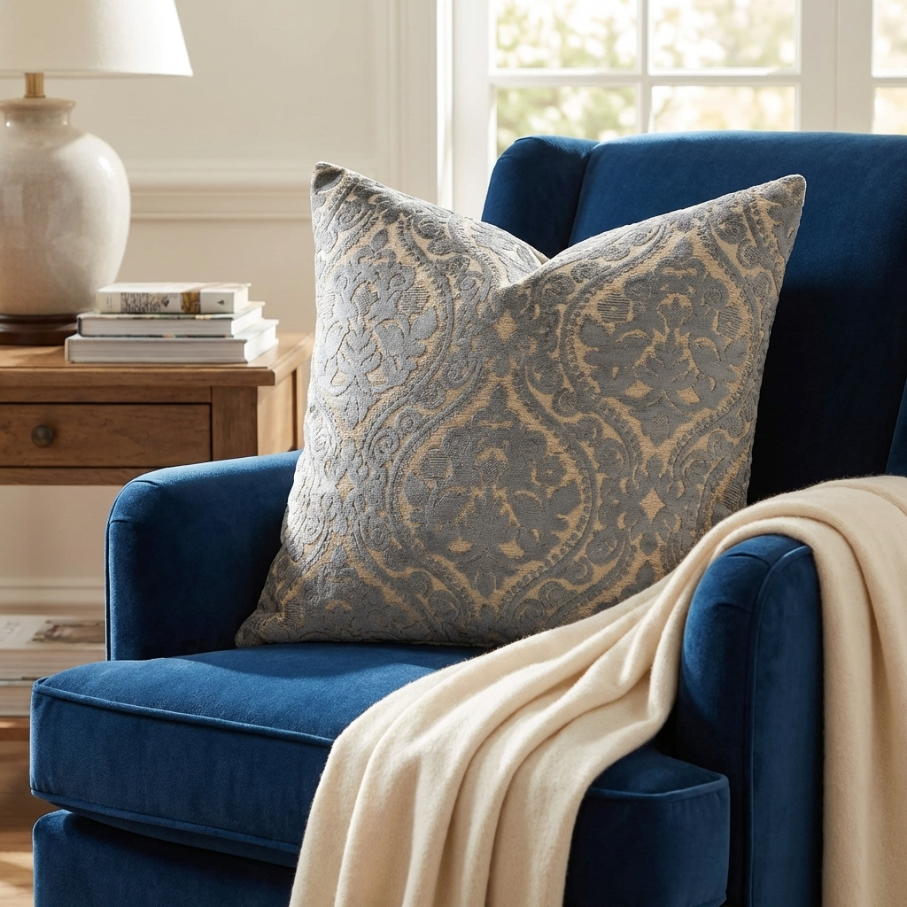 Tulip Zen Green Taupe Luxury Throw Pillow-3