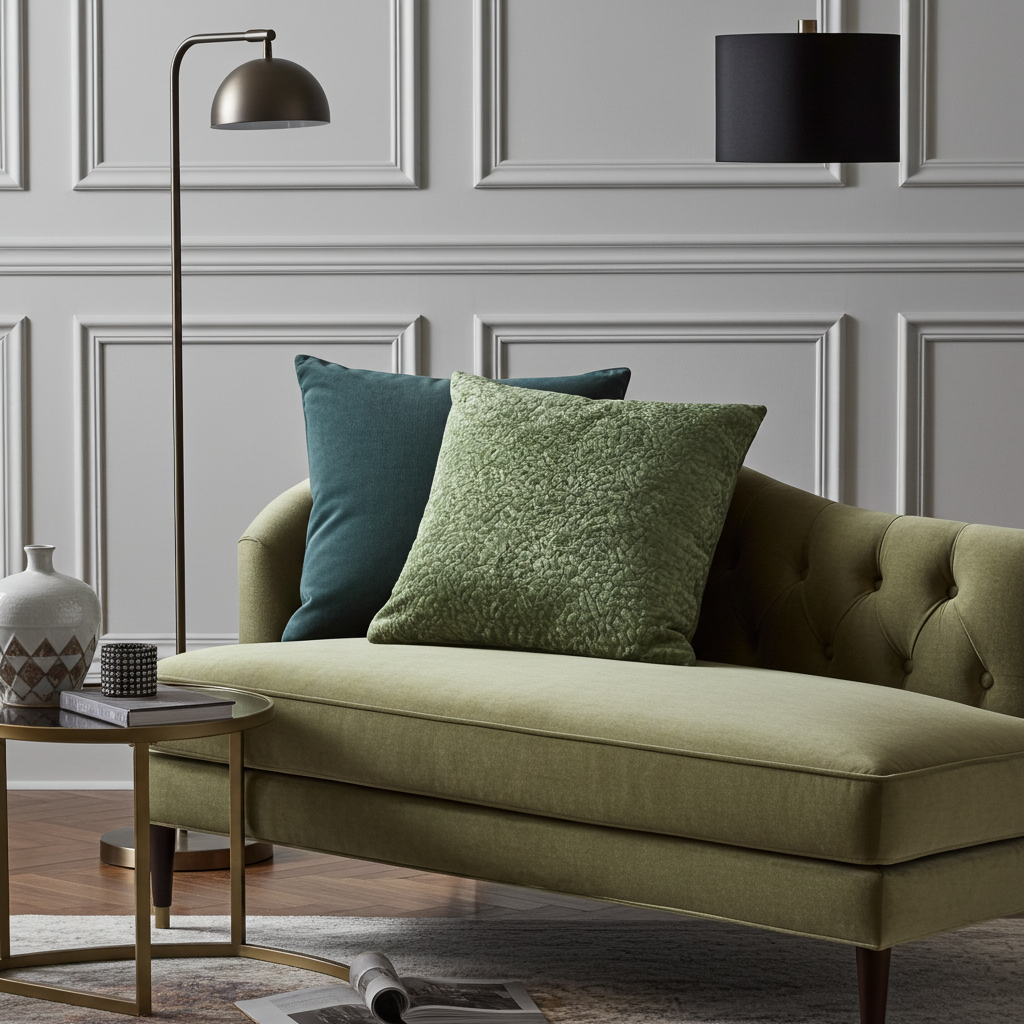 Mulberry Lasso Green Tones Luxury Throw Pillow-1