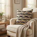 Misty Belvedere Luxury Throw Pillow in Brown and Black Tones-4