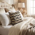 Misty Belvedere Luxury Throw Pillow in Brown and Black Tones-1