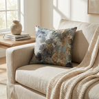 Icy Blue Wildflower Luxury Throw Pillow