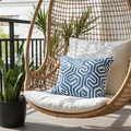 Pitaya Blue and White Luxury Throw Pillow
