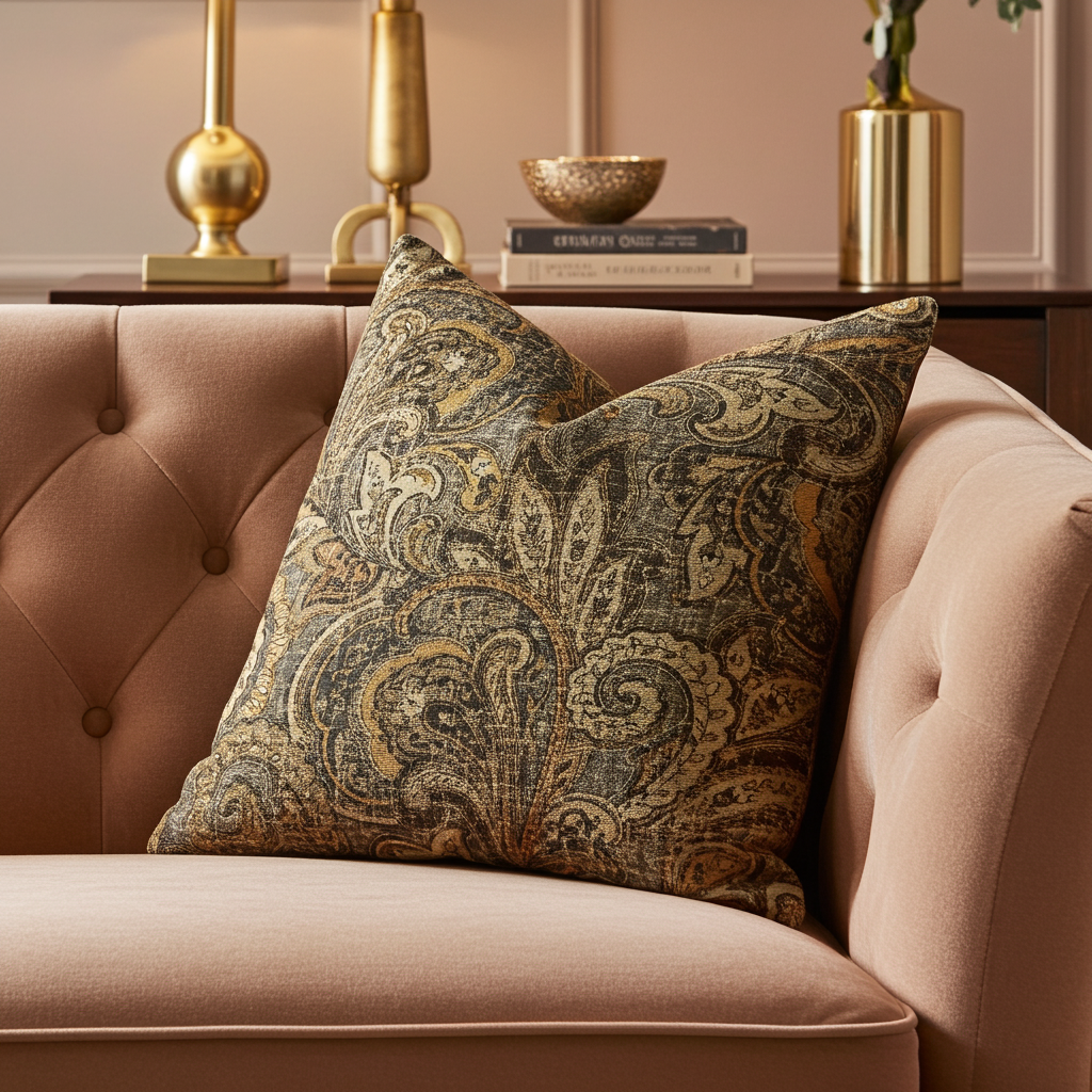 Cypress Field Brown Luxury Throw Pillow-0