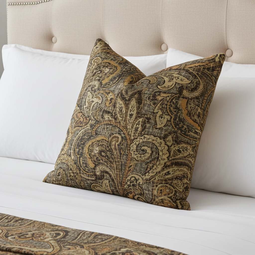 Cypress Field Brown Luxury Throw Pillow-1