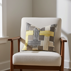 Hummingbird Isle Yellow, Beige and Gray Luxury Throw Pillow-0