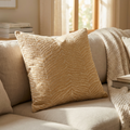 Oasis Waves Yellow and Beige Luxury Throw Pillow-0