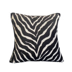 Black Zebra Black Animal Motif Luxury Throw Pillow-3