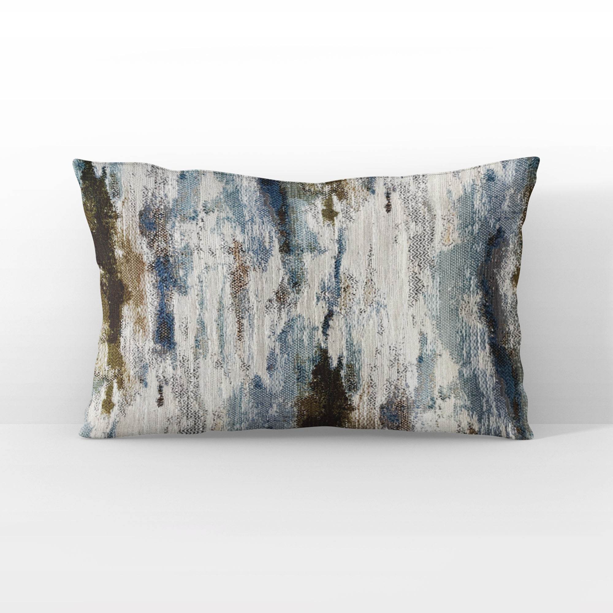 Skyline Breeze Blue Chevron Luxury Outdoor/Indoor Throw Pillow