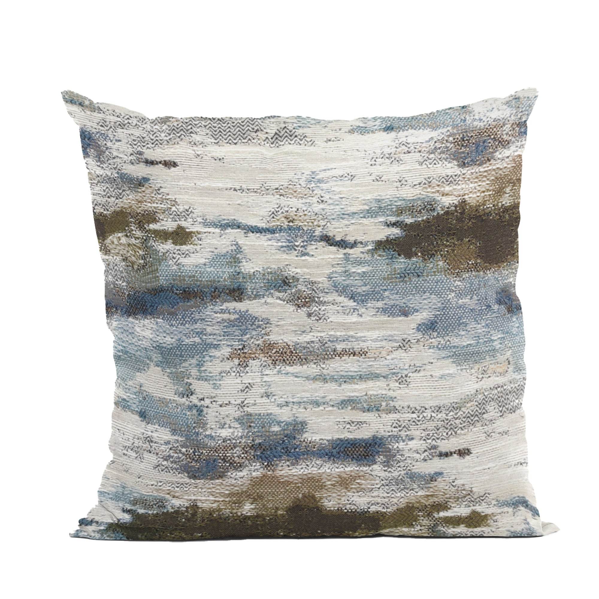 Skyline Breeze Blue Chevron Luxury Outdoor/Indoor Throw Pillow
