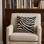 Black Zebra Black Animal Motif Luxury Throw Pillow-2