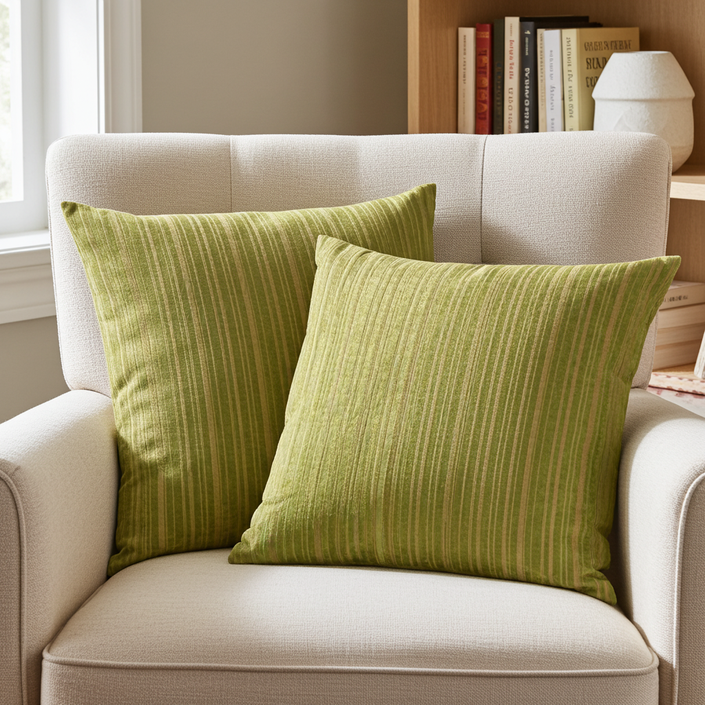 Wild Sage Green Gray and Cream Handmade Luxury Pillow-2