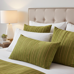 Wild Sage Green Gray and Cream Handmade Luxury Pillow-1
