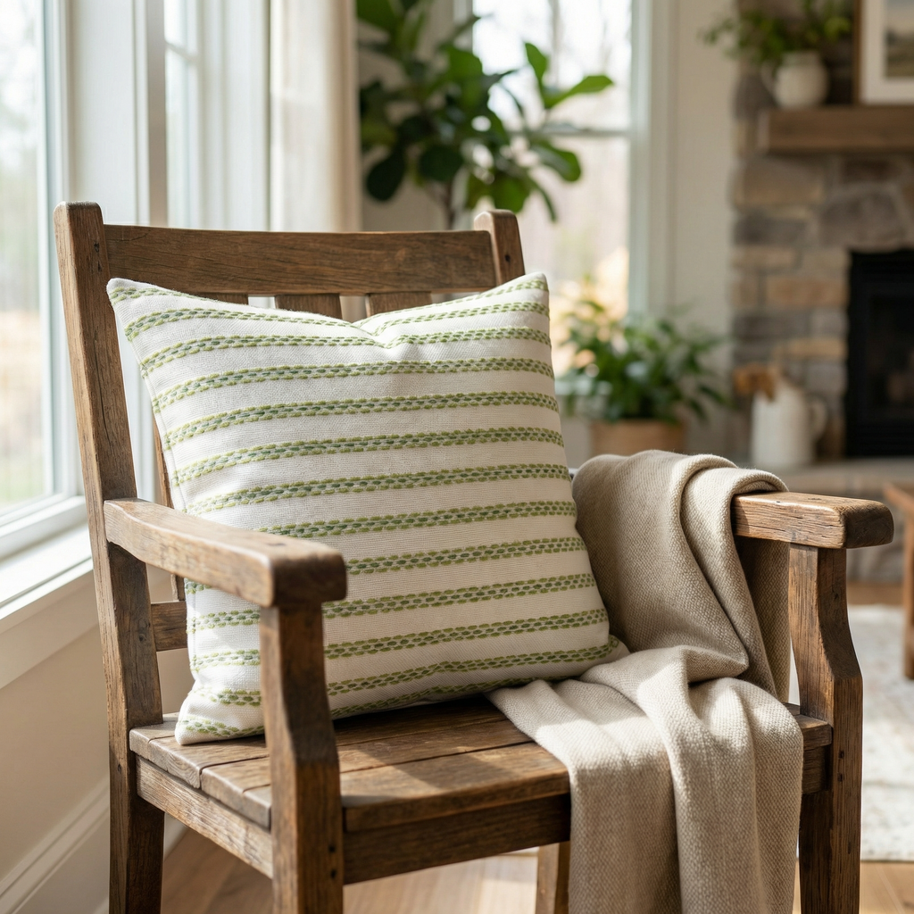 Swan Creek Cream and Gold Handmade Luxury Pillow