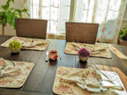 DaDa Bedding Set of 4-Pieces Hint of Mint Floral Cotton Dining Table Napkins 18" x 18" (3036)-3