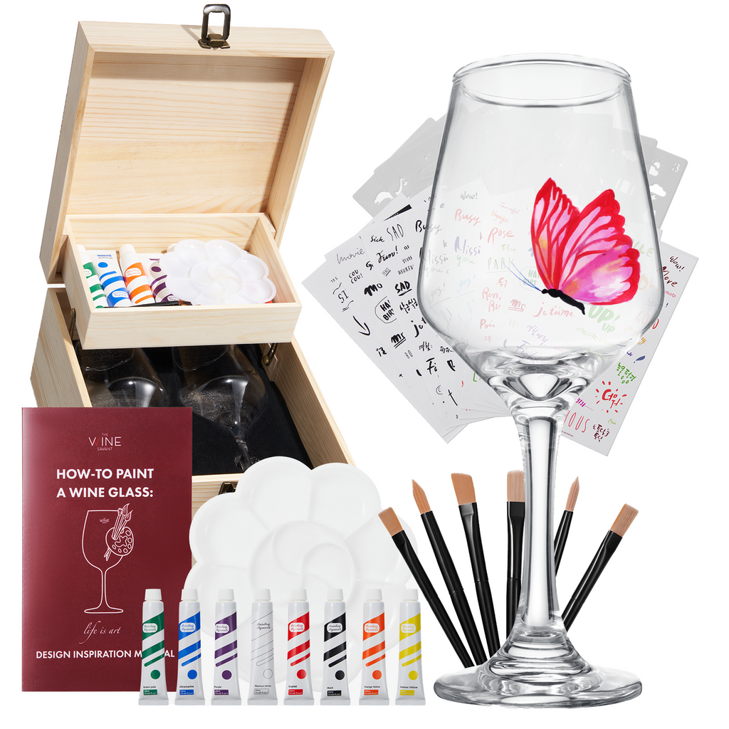 Wine Glass Painting Gift Set - Do it Yourself! - Wine Lover Gift-0