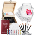 Wine Glass Painting Gift Set - Do it Yourself! - Wine Lover Gift-0