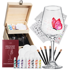 Wine Glass Painting Gift Set - Do it Yourself! - Wine Lover Gift-0