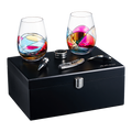 Painted STEMMLESS Wine Glass Box Set - 2 Glasses-0