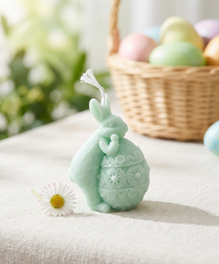 Mini Easter Bunny Candle | Handcrafted Spring Decor-1