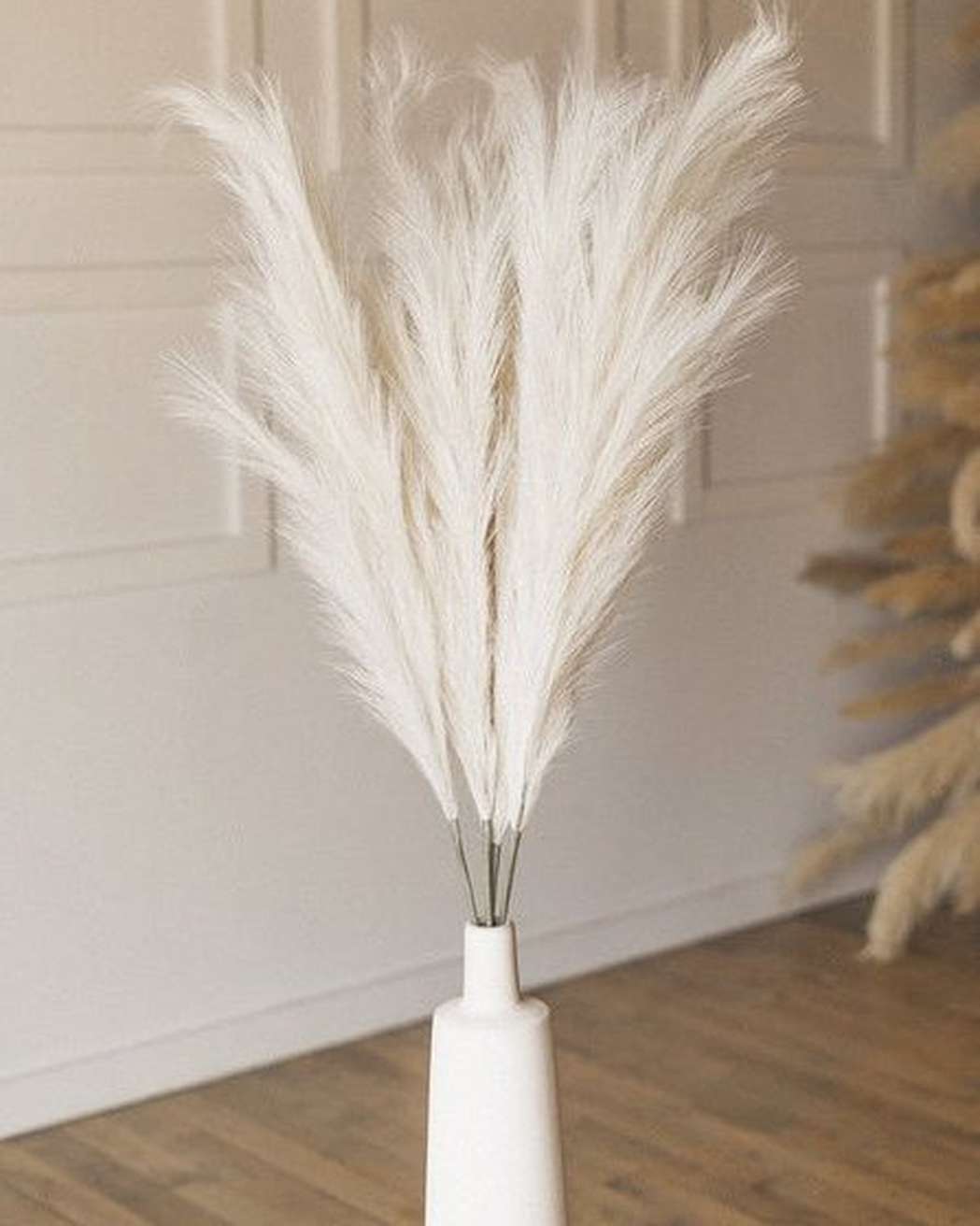 Cream Faux Pampas Grass-0