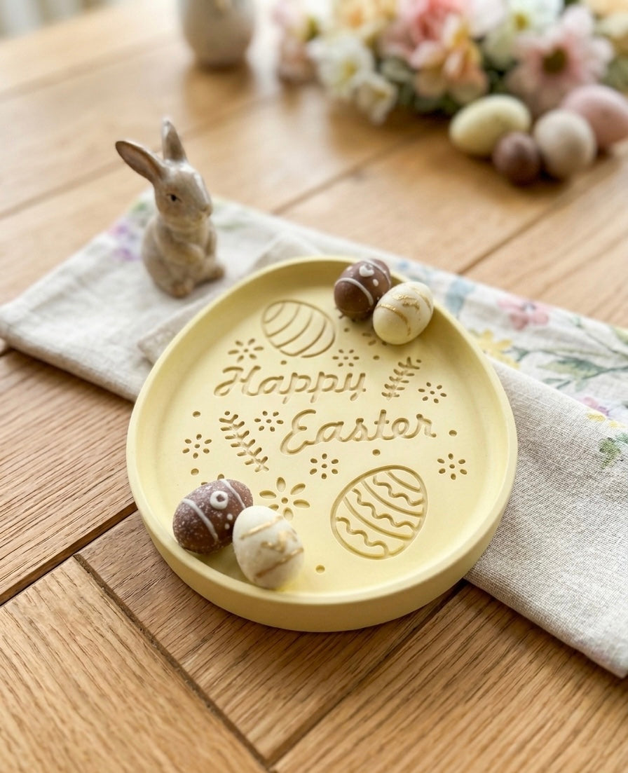 Floral Easter Egg Tray – Handcrafted Jesmonite-2