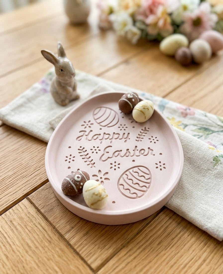 Floral Easter Egg Tray – Handcrafted Jesmonite-0