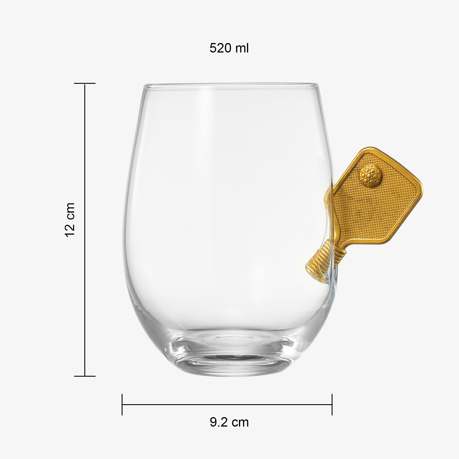 Pickleball Stemless Wine Glasses | Single (17.5 OZ)-3