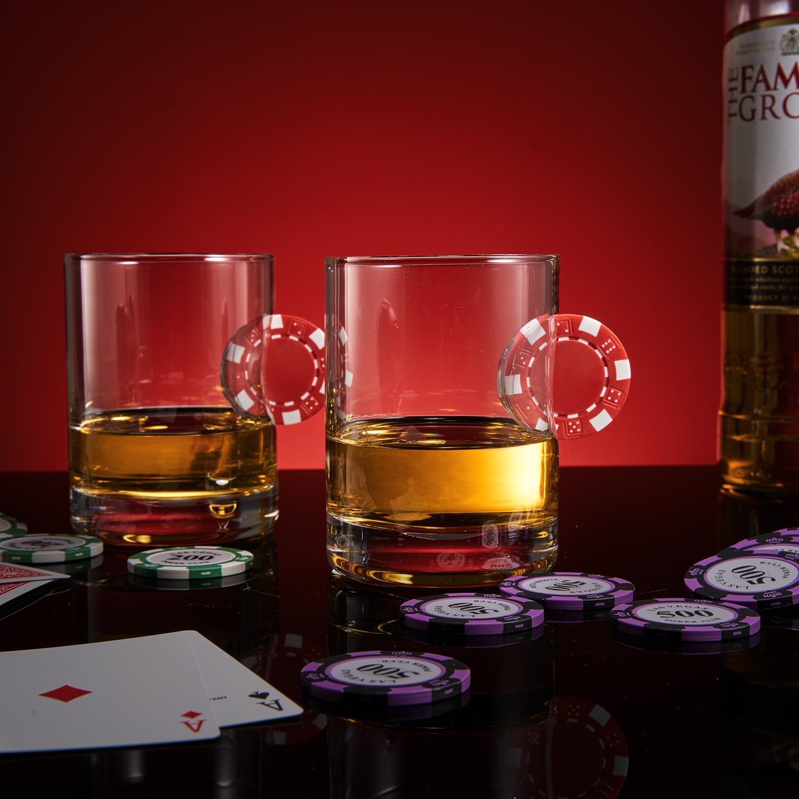 Poker Chip Whiskey & Wine Glasses | Set of 2 (20 OZ)-1