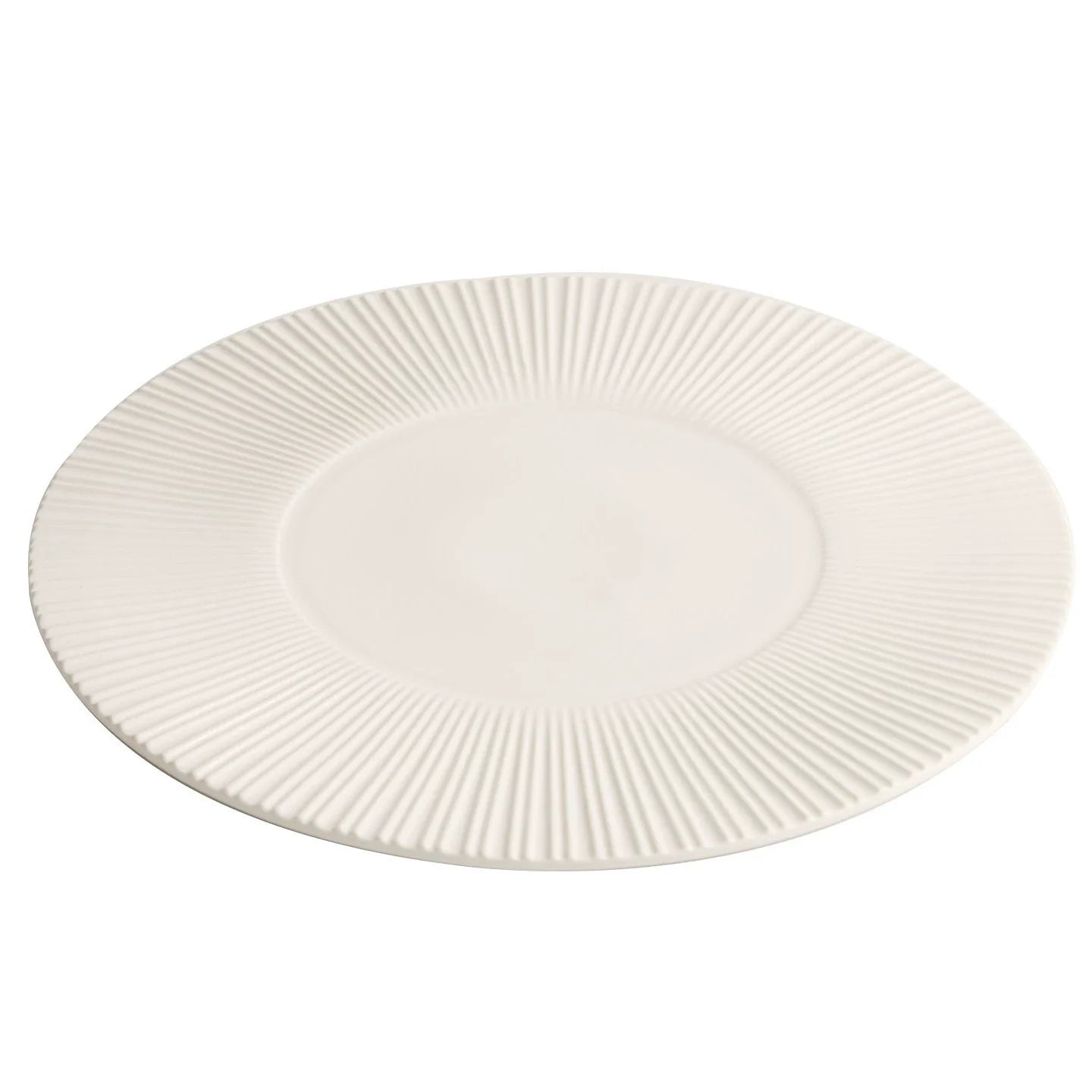 White Radial Gear Charger Plate – 12-Inch Artisanal Ceramic Presentation Dish-4