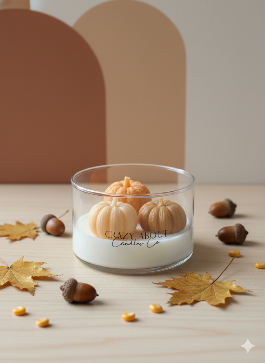 Pumpkin Harvest Candle – Handmade Fall Soy Candle in Glass Jar-0