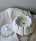 Handcrafted Pumpkin Candle in Jesmonite & Soy Wax – Unique Aromatic Decor-0