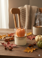 Pumpkin Candle in Glass Jar | Handcrafted Soy Wax-0