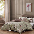 Bebejan Purple Lilies 5 Piece Reversible Comforter Set
